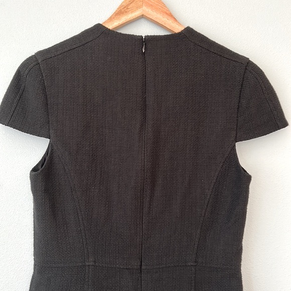 Anthropologie • 4.Collective Black Cap Sleeve Textured Knit Sheath Dress Size 8 - Picture 9 of 15
